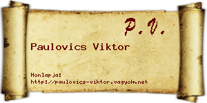 Paulovics Viktor névjegykártya