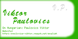 viktor paulovics business card
